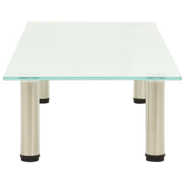 vidaXL TV-Tisch 100x35x17 cm Satiniertes Hartglas