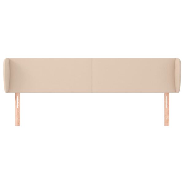 vidaXL Kopfteil mit Ohren Cappuccino-Braun 203x23x78/88 cm Kunstleder