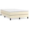 vidaXL Boxspringbett mit Matratze Creme 120x200 cm Kunstleder