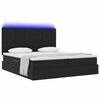vidaXL Bett mit LED-Lichtleisten Schwarz 200 x 200 cm Samt