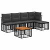 vidaXL Outdoor-Sofagarnitur 6 stk. Schwarz und Dunkelgrau Polyester