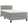 vidaXL Boxspringbett mit Matratze & LED Hellgrau 80x200 cm Samt