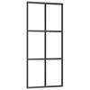 vidaXL Schiebet&uuml;r ESG-Glas und Aluminium 90x205 cm Schwarz