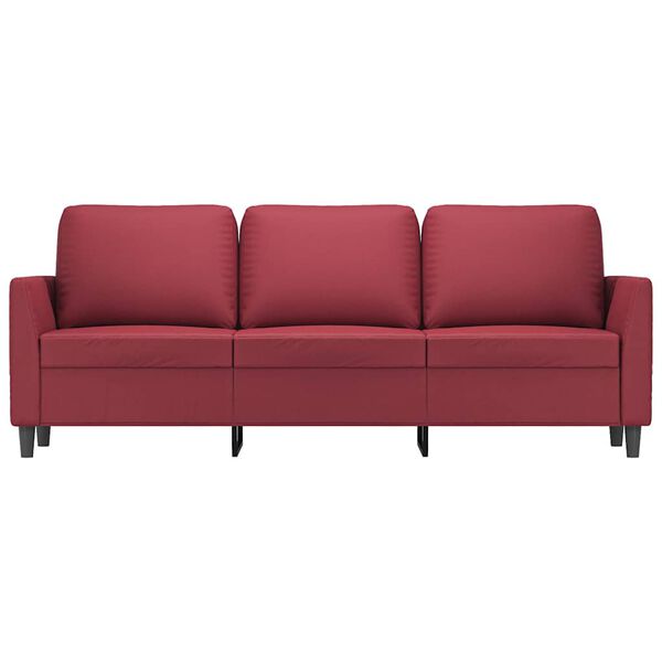 vidaXL 3-Sitzer-Sofa Weinrot 180 cm Kunstleder