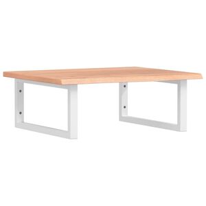 vidaXL Waschtischplatte mit Halterung Stahl und Massivholz Eiche