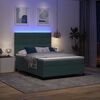 vidaXL LED Boxspringbett mit Matratze Dunkelgr&uuml;n 160 x 200 cm Stoff