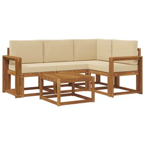 vidaXL Outdoor-Sofagarnitur mit Kissen 5 pcs Natur und Beige