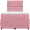 vidaXL Boxspringbett mit Matratze Rosa 120x200 cm Samt
