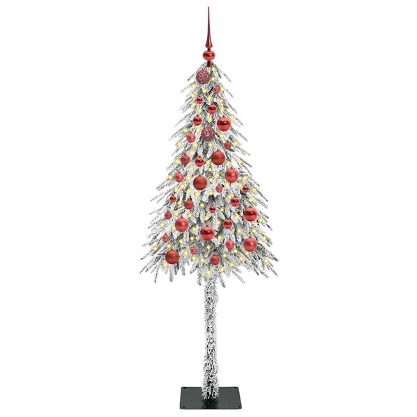 vidaXL Weihnachtsbaum mit 150 LEDs Weiß 150 cm PE und Stahl