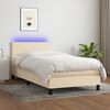 vidaXL Boxspringbett mit Matratze & LED Creme 90x200 cm Stoff
