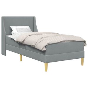 vidaXL Bettgestell mit Matratze Hellgrau 80x 200 cm Polyester