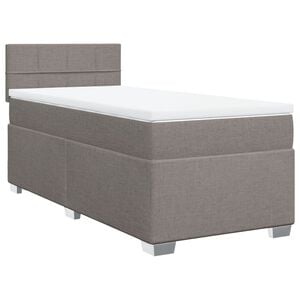 vidaXL Boxspringbett mit Matratze Taupe 90x190 cm Stoff