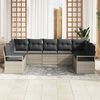 vidaXL Sofa Set mit Kissen 9 pcs Hellgrau Poly-Rattan
