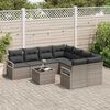 vidaXL Sofa Set mit Kissen 9 pcs Grau Poly Rattan