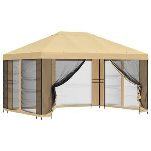 vidaXL Garten Pavillon mit Seitenw&auml;nden 4 x 3 m Creme
