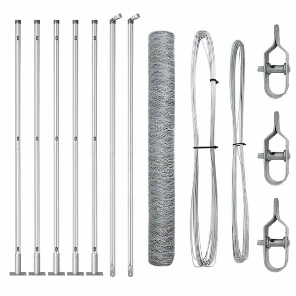 vidaXL Zaunpfosten Silber 10 x 0,8 m (36 mm Mesh) Stahl