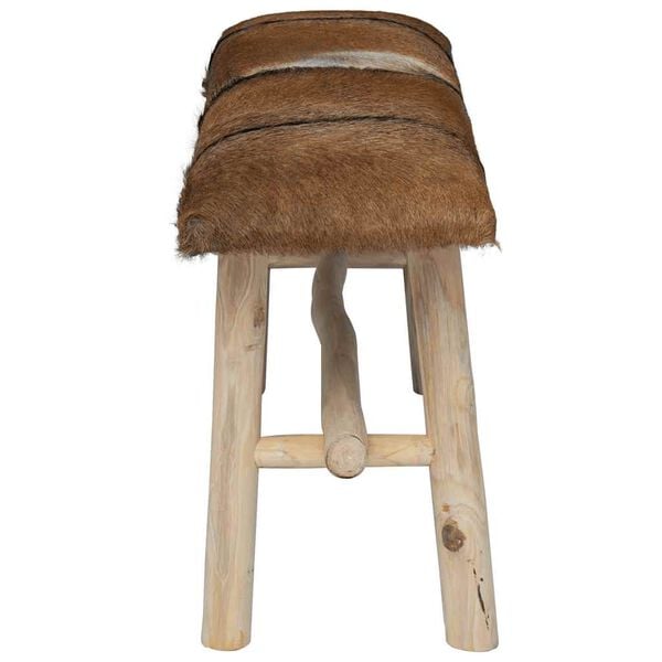 vidaXL Sitzbank Ziegenleder Teak