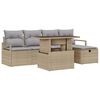 vidaXL Gartensofa-set 6 stk. Beige Poly-Rattan