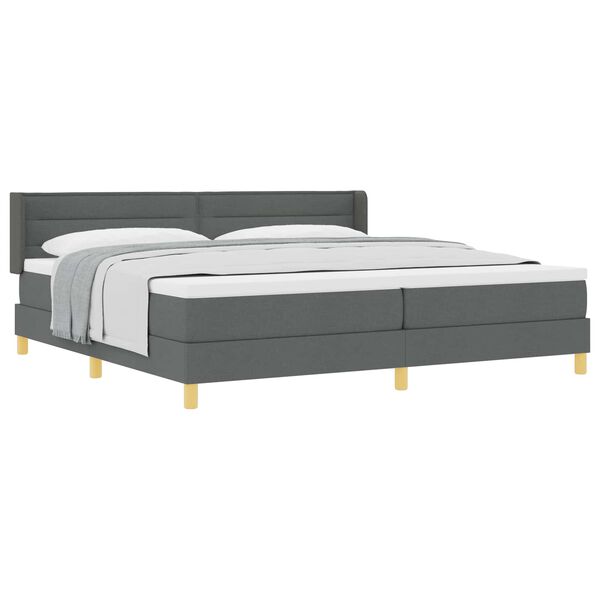 vidaXL Boxspringbett mit Matratze Dunkelgrau 200 x 200 cm Stoff
