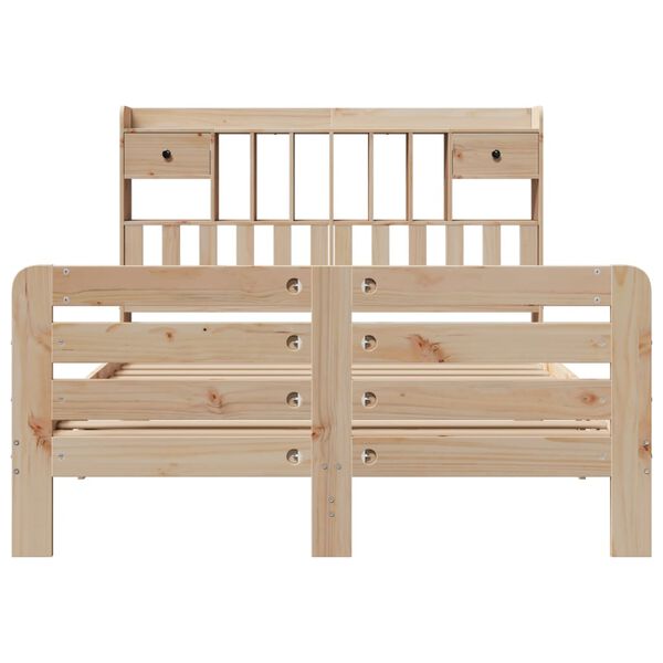 vidaXL Massivholzbett mit Regal ohne Matratze 160x200 cm Kiefernholz