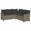 vidaXL L-f&ouml;rmiges Couchsofa mit Kissen Graues Polyrattan