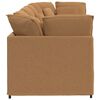 vidaXL Modulares Sofa mit Kissen Stoff in Lammwolloptik Beige