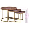 vidaXL Nesting-Couchtische 3 pcs Massivholz Mango und Stahl