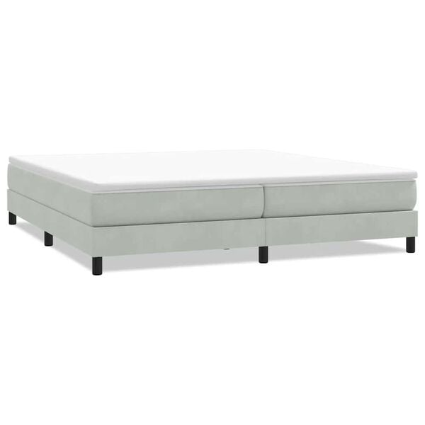 vidaXL Boxspringbett ohne Matratze Hellgrau 200x210 cm Samt