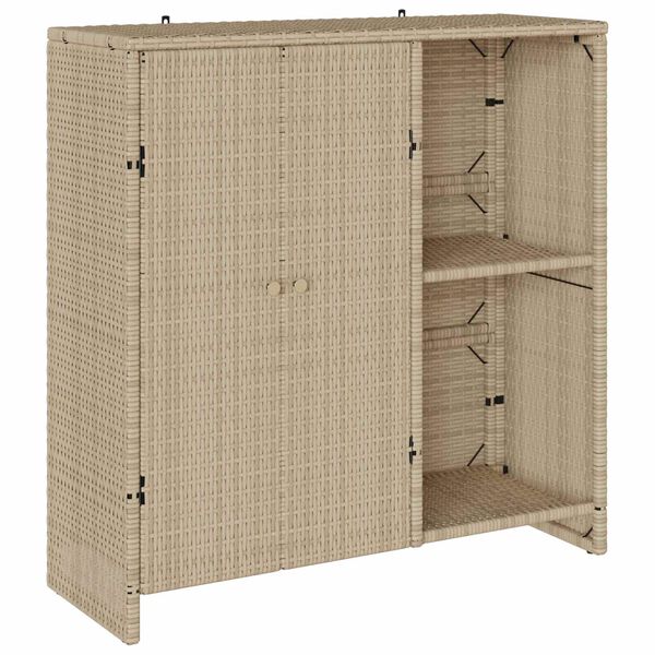 vidaXL Aufbewahrungsschrank mit Regal Beige 100 x 36 x 102 cm Rattan