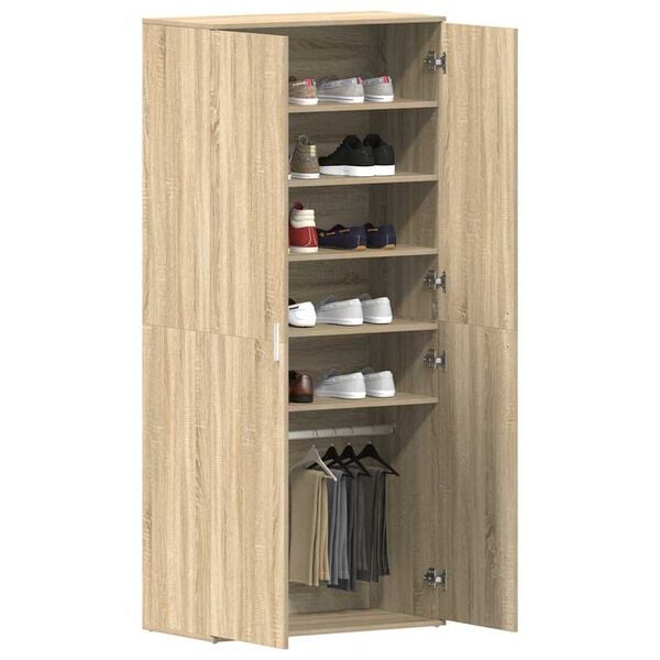 vidaXL Schuhschrank Sonoma-Eiche 80 x 39 x 178 cm Holzwerkstoff