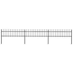 vidaXL Gartenzaun mit Speerspitze Stahl 504 x 60 cm Schwarz