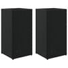 vidaXL Pflanzk&uuml;bel 2 Stk. Schwarz 30x30x60 cm Poly Rattan