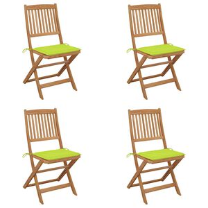vidaXL Klappbare Gartenst&uuml;hle 4 Stk. mit Kissen Massivholz Akazie