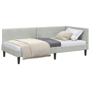 vidaXL Eckbettgestell Hellgrau 80 x 200 cm Samt