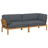 vidaXL Sofa Set mit Kissen Uni 2 pcs Anthrazit Massivholz Akazie