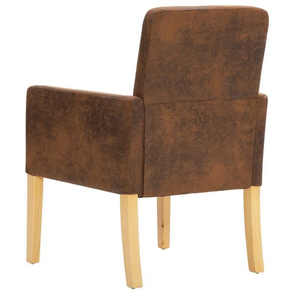 vidaXL Esszimmerst&uuml;hle 2 Stk. Braun Wildleder-Optik