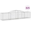 vidaXL Gabionen mit Hochbogen 25 Stk. 300x50x60/80 cm Verzinktes Eisen