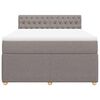 vidaXL Boxspringbett mit Matratze Taupe 140x200 cm Stoff