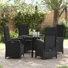 vidaXL Garten Essgruppe mit Kissen 5 pcs Schwarz Poly-Rattan