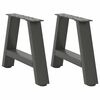 vidaXL Couchtischbeine A-Form 2 Stk. Anthrazit 30x(30-31) cm Stahl