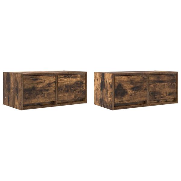 vidaXL TV-Schr&auml;nke 2 Stk. R&auml;uchereiche 60x31x25,5 cm Holzwerkstoff