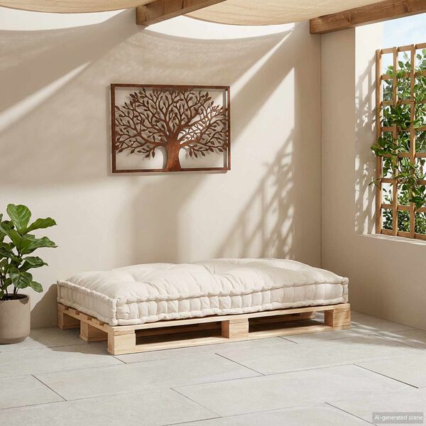 vidaXL Pallet Sofa Kissen Creme 120 x 80 x 12 cm Stoff