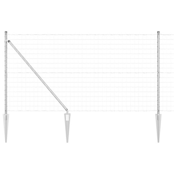 vidaXL Zaun mit Pfosten Silber 1,4 x 10 m Stahl