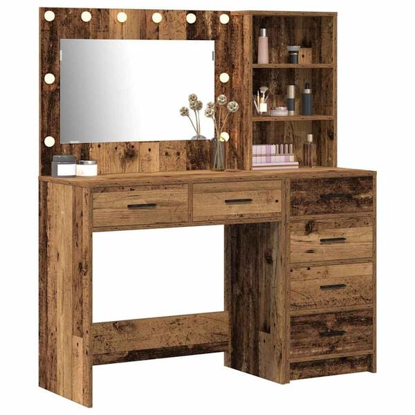 vidaXL Schminktisch mit Regal Braun 78,5 x 41 x 135 cm Holzwerkstoff