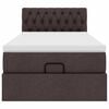 vidaXL Ottoman-Bett mit Matratze & LEDs Dunkelbraun 80x200 cm Stoff