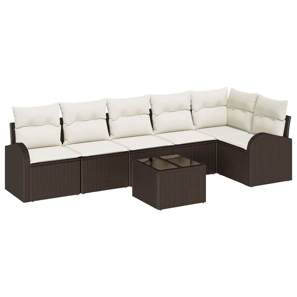 vidaXL Gartensofa-set Braun Poly-Rattan