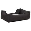 vidaXL Hundebett Dunkelgrau-Wei&szlig; 65x50x20 cm Fleece Leinenoptik