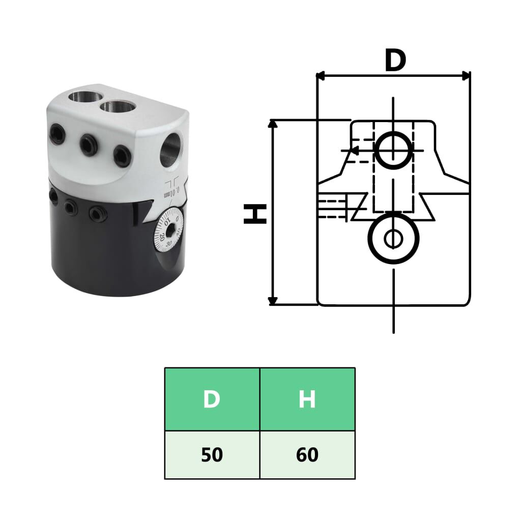 Bohrkopf-Set F1-12, 50 Mm Mit 12 Mm Bohrstangen – MT2 M10 Gewinde Für Fräsmaschinen