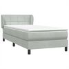 vidaXL Boxspringbett mit Matratze Hellgrau 80x220 cm Samt