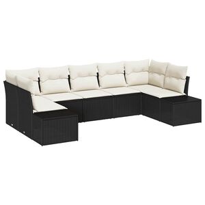 vidaXL Gartensofa-set 7 stk. 7-Sitzanzahl Schwarz und Creme